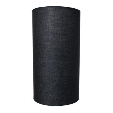 Imagem de Cúpula Cilindrica Para Abajur Bege, Preto e Branco Tecido Algodão 24,5