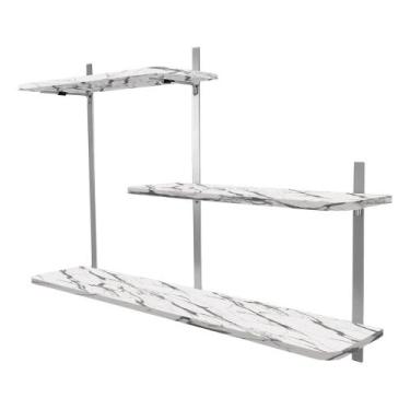 Imagem de Nicho Prateleira Parede Leeds Decoração - Loja da Isa, Prata/Vulcano