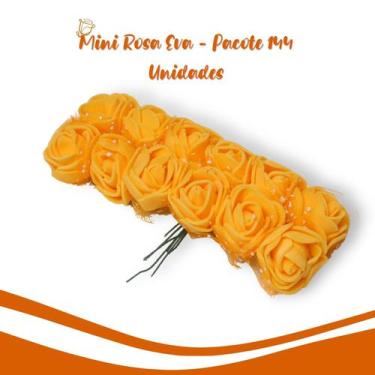 Imagem de Flor De Eva Laranja - MIni Rosa - Pacote Com 144 Unidades - Nybc