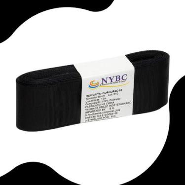 Imagem de Fita Para Laço De Gorgurão Preta - 22mm C/10 Metros - Nybc