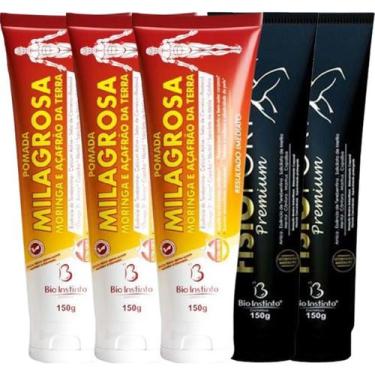 Imagem de Kit 3 Pomada Massageadora Milagrosa 150g + 2 Pomada Massageadora Fisio