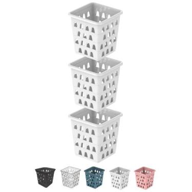 Imagem de Kit 3 Cesto Organizador Multiuso Decorativo Pequeno Quadrado 11x10,5 c
