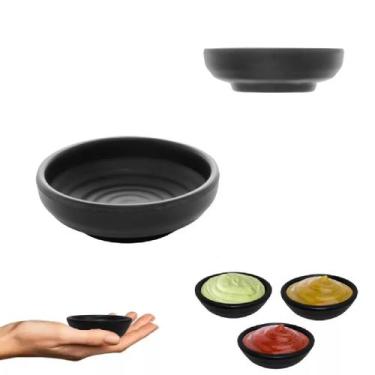 Imagem de Molheira Porta Shoyu Redondo Melamina Toquio Preto 50ml - Lyor