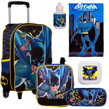 Imagem de Mochila Rodinha Masculina Batman Reforçada + Toalha Preço Bom - TOYS 2