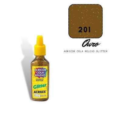 Imagem de Acricor Cola Relevo Ouro (Glitter)20g - ACRILEX