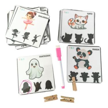 Imagem de Brinquedo Pedagógico Cartinhas Das Sombras Plastificado Tdah - T&D JOG