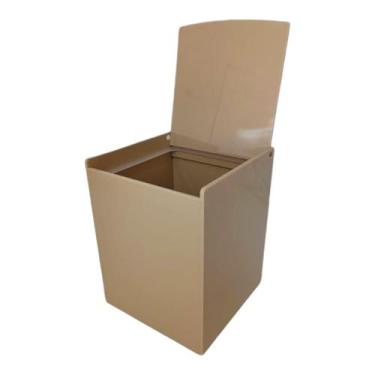 Imagem de Lixeira Basculante Luxo 5,5 Litros - Fabrica de Utilidades, Bege