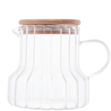 Imagem de Jarra de Vidro Classic 500ml  12x11cm com Tampa Madeira  - Lyor