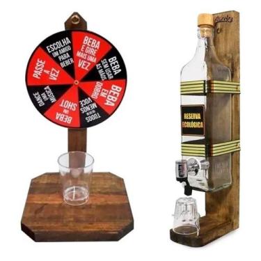 Imagem de Pingômetro com Jogo de Roleta Gira Drinks Decorativo Rústico - Retrofe