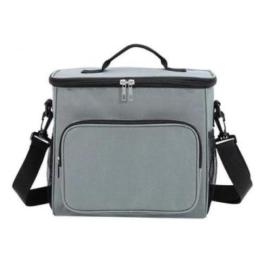 Imagem de Bolsa Marmita Fitness Transversal Alimentos Bebidas  - RioHome, Cinza,