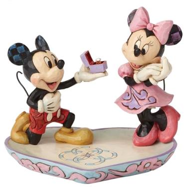 Imagem de Enesco Disney Traditions Collection por Jim Shore Mickey e Minnie Mouse Um Momento Mágico, Estatueta de Prato - Pedra Resina Feita à Mão Pintada Colecionável Disney Joias Titular Decoração de Casa,