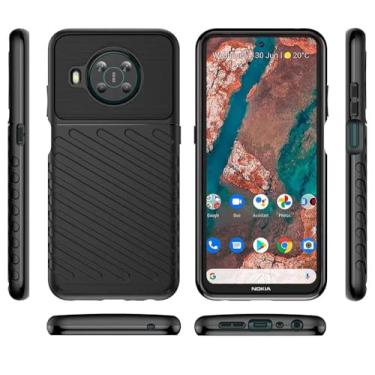 Imagem de HTXWXJC Capa de telefone para Nokia X20, Nokia X10, capa à prova de choque, capas protetoras de TPU antiarranhões, capa de grau militar para Nokia X20 Nokia X10 preta