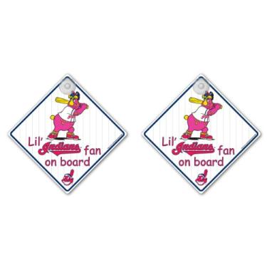 Imagem de MLB Cleveland Indians Lil Fan on Board Signs, pacote com 2
