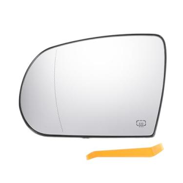 Imagem de X AUTOHAUX Substituição de vidro retrovisor do lado esquerdo do motorista com placa de suporte vidro branco aquecido para Jeep Cherokee 2014-2019 para Jeep Compass 2017-2021