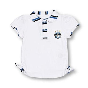 Imagem de Camisa Polo Infantil Grêmio Feminina Oficial - Revedor, Tam 6, Branco