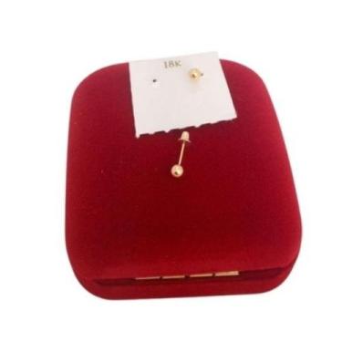 Imagem de Par De Brinco Infantil De Bola 3mm Ou 2 Furo Ouro 18k - GABBY LUXO JOI