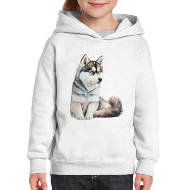 Imagem de Moletom Infantil Cachorro Husky Siberiano - Foca na Moda, Branco, 8