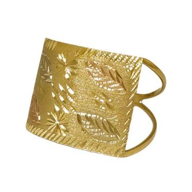 Imagem de Anel Em Ouro 18k 750 Chapa Com Folhas, 16