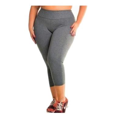Imagem de Calça Corsário Capri Plus Size Feminina Suplex - Fasciniun , Cinza mes