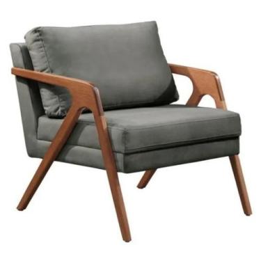 Imagem de Poltrona Decorativa Mona Luxo Madeira Maciça - PARISI