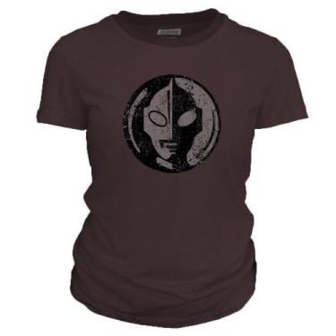Imagem de Camiseta feminina Ultraman - Dasantigas, Marrom escuro, GG