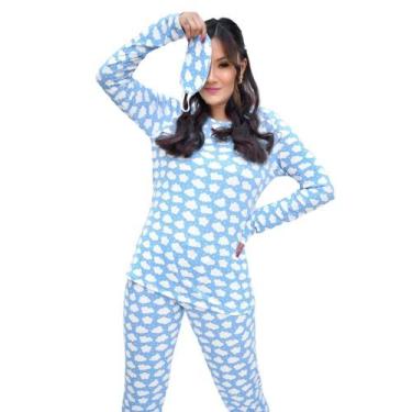 Imagem de Conjunto Pijama Feminino Adulto Inverno Longo Conforto Suede - Bernann