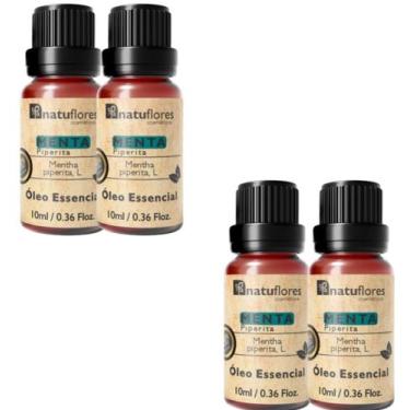 Imagem de OLEO ESSENCIAL MENTA PIPERITA  PURO 10ml NATUFLORES KIT 4 UND