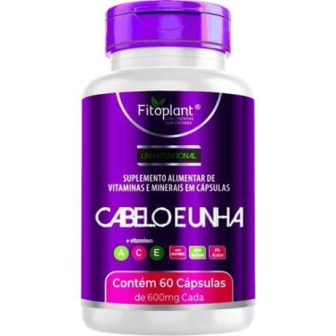 Imagem de Cabelo e Unha 600mg 60 caps Fonte De Vit A,B1,B2,B3,B6,B12 - Fito Plan