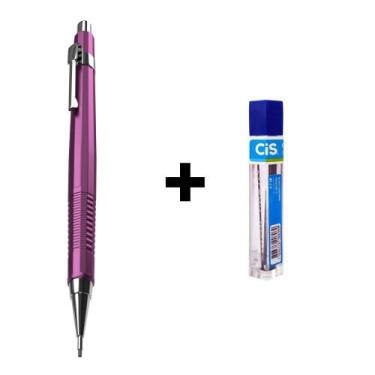 Imagem de Kit Lapiseira Tecnocis Roxa Metálico Boho + Grafite 0.7mm