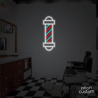 Imagem de painel letreiro led Neon Barber Pole decoracao festa bar - Neon Custom