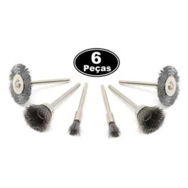 Imagem de kit 6 escova de aço para micro retifica - E-San