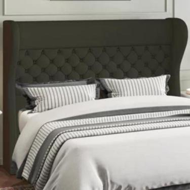 Imagem de Cabeceira box king havana - linho cinza escuro - perfan móveis