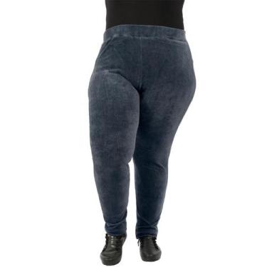 Imagem de Calça Plus Size Feminina Anistia Fuso Veludo Cotele Grafite, Grafite, 
