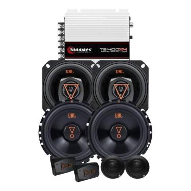 Imagem de Kit 2 Vias 6  JBL 62VMS80 160W + Par Alto Falantes 4  Triaxiais JBL 4TRMS80 160W + Módulo TS400x4