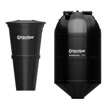 Imagem de Kit Fossa Séptica Biodigestor Esgoto 750 Litros Com Leito de Secagem 180 Litros Tecnipar