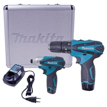 Imagem de Combo Furadeira E Parafusadeira 12v + Maleta De Metal Dk1493 - Makita