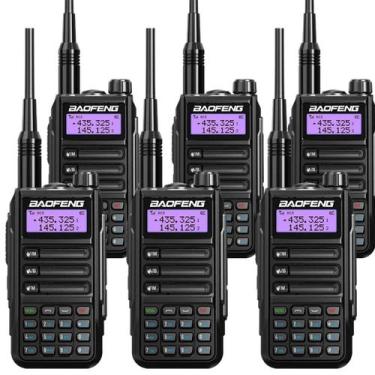 Imagem de Kit 6 Radios Comunicador Baofeng UV16 Walk Talk Longo Alcance Dual Ban