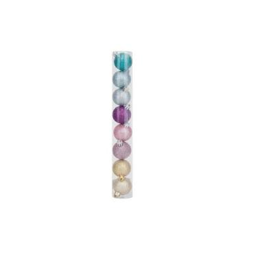 Imagem de Bolas em Tubo Rainbow Glitter 04cm - 08 unidades - Cromus Natal
