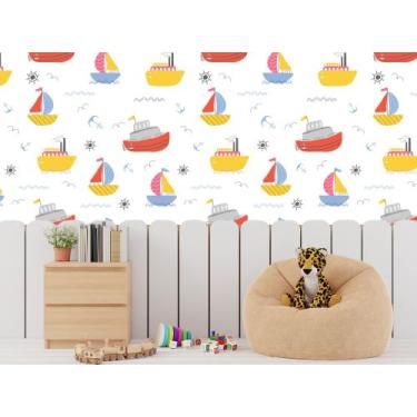 Imagem de Papel de parede adesivo barco decoração infantil  - impressão aum. 