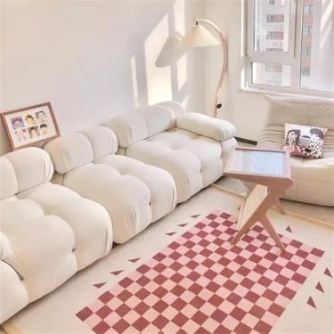 Imagem de HJZSZX Tapete de sala de estar rosa, luz, tabuleiro de xadrez, quarto, cabeceira, mesa de centro, pelúcia, QH3038, YD, A, 300x400cm, 9,8x13,1 pés