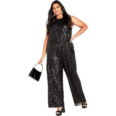 Imagem de City Chic Macacão feminino plus size Nova, Preto, 58