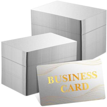 Imagem de 300 peças em branco com gravação de metal, folha de alumínio multifuncional, cartões de visita de alumínio para gravadores CNC, gravação a laser, cartões faça-você-mesmo, espessura de 0,21 mm/0,01