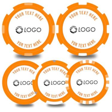 Imagem de pensoda 100-500 fichas de pôquer personalizadas, 5 disponíveis, impressão colorida imagem ou logotipo personalizado, coloque o design em uma ficha de plástico, conjunto para fichas de bar, festa,