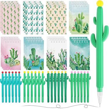 Imagem de Fulmoon 48 blocos de notas espirais de cacto a granel com caneta esferográfica de cacto, pequenos blocos de notas, mini bloco de notas, bolso espiral, bloco de notas para escola, escritório, casa