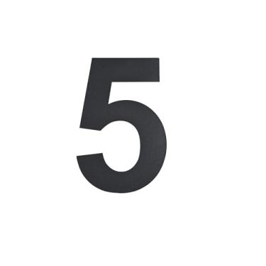 Imagem de Números de casa de aço inoxidável, 10 cm, design flutuante, à prova de intempéries, número de caixa de correio de fácil instalação/número de endereço residencial para uso externo (preto, número 5)