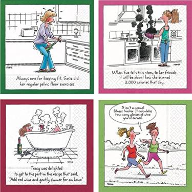 Imagem de Guardanapo de coquetel engraçado - conjunto de caixa de 40 unidades guardanapos de coquetel humorísticos guardanapos de bar de quadrinhos engraçado 40 total