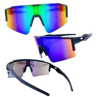 Imagem de Óculos De Sol SM Esportivo Unissex Ciclismo Bike Run Corrida Volei Com Proteção UV400 (Preto Verde - Cor 3)