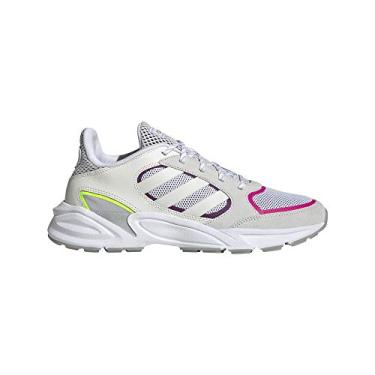 Imagem de adidas Tênis de corrida feminino Valasion anos 90, Branco nuvem/branco nuvem/cinza seis, 10