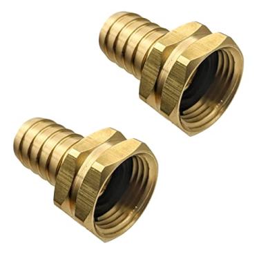 Imagem de GRIDTECH Adaptador de mangueira de jardim de latão, 3/4" Barb e conector fêmea GHT de 3/4", suporte resistente de alta pressão, resistente à ferrugem e corrosão, pacote com 2