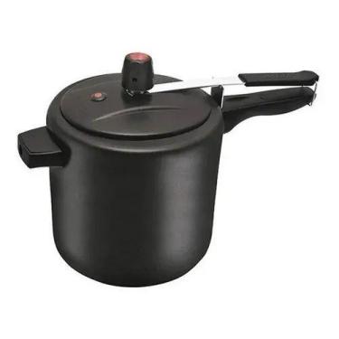 Imagem de Panela De Pressão 10 Lts Preta Antiaderente Teflon 5 Camadas - Marcola